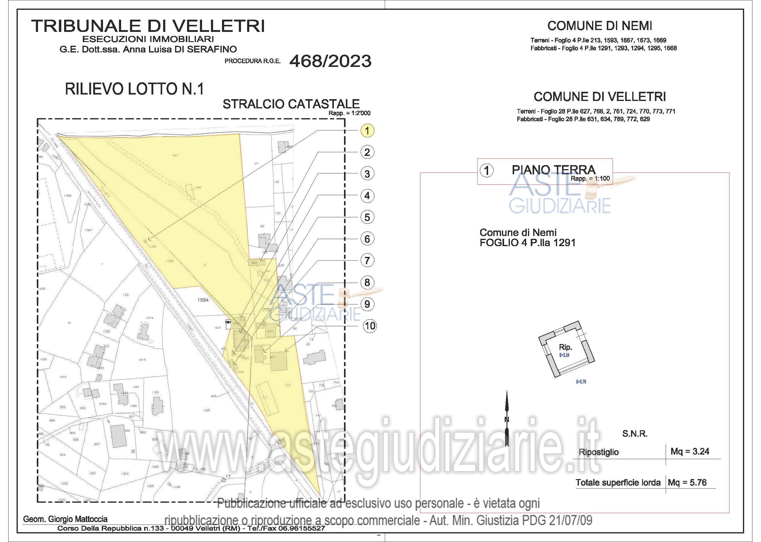 Planimetria del bene