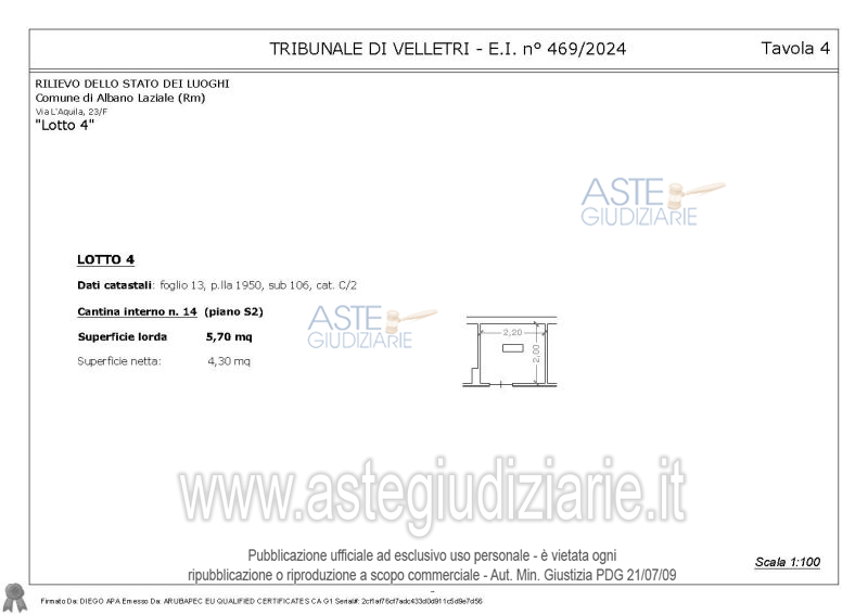 Planimetria del bene