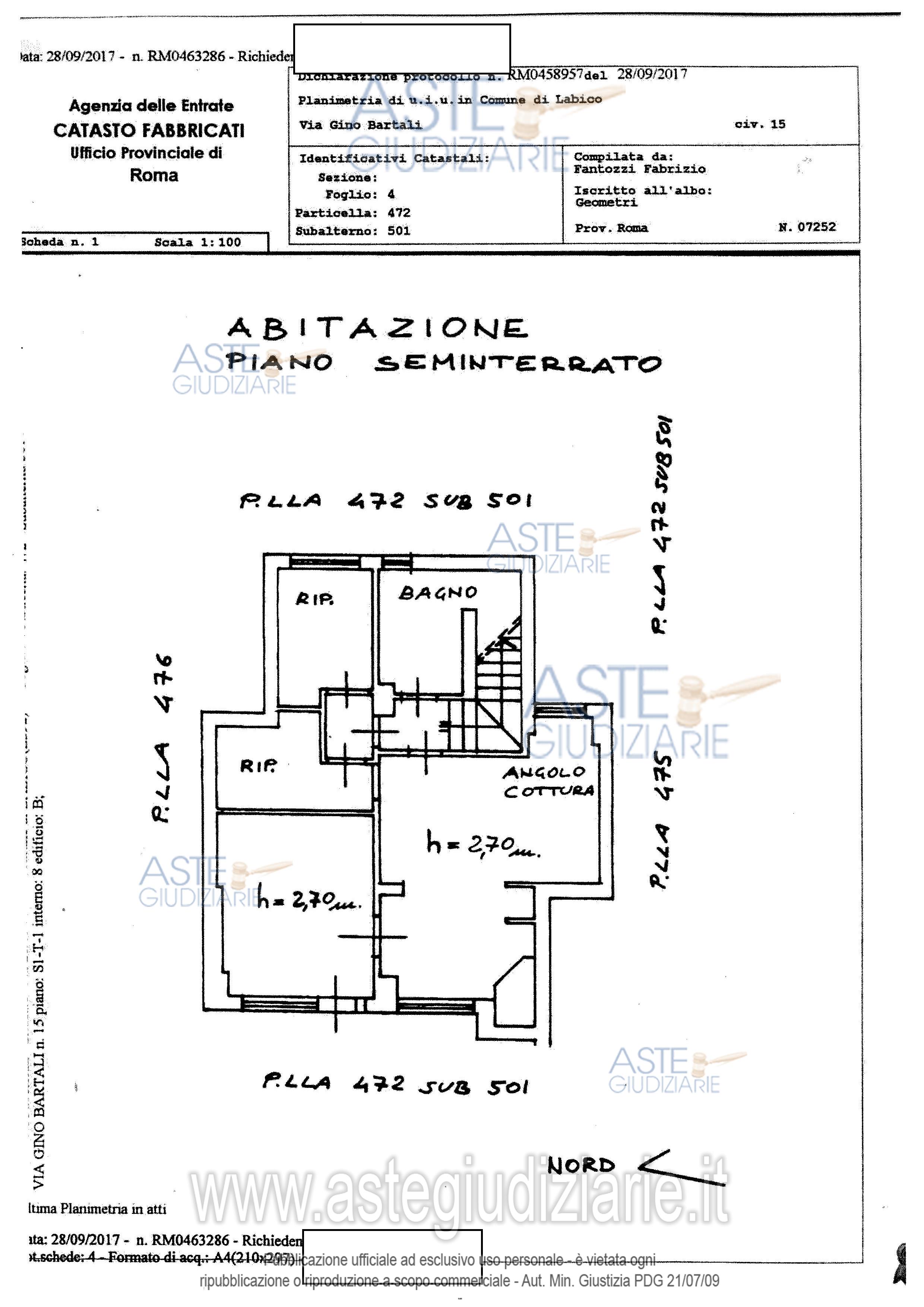Planimetria del bene