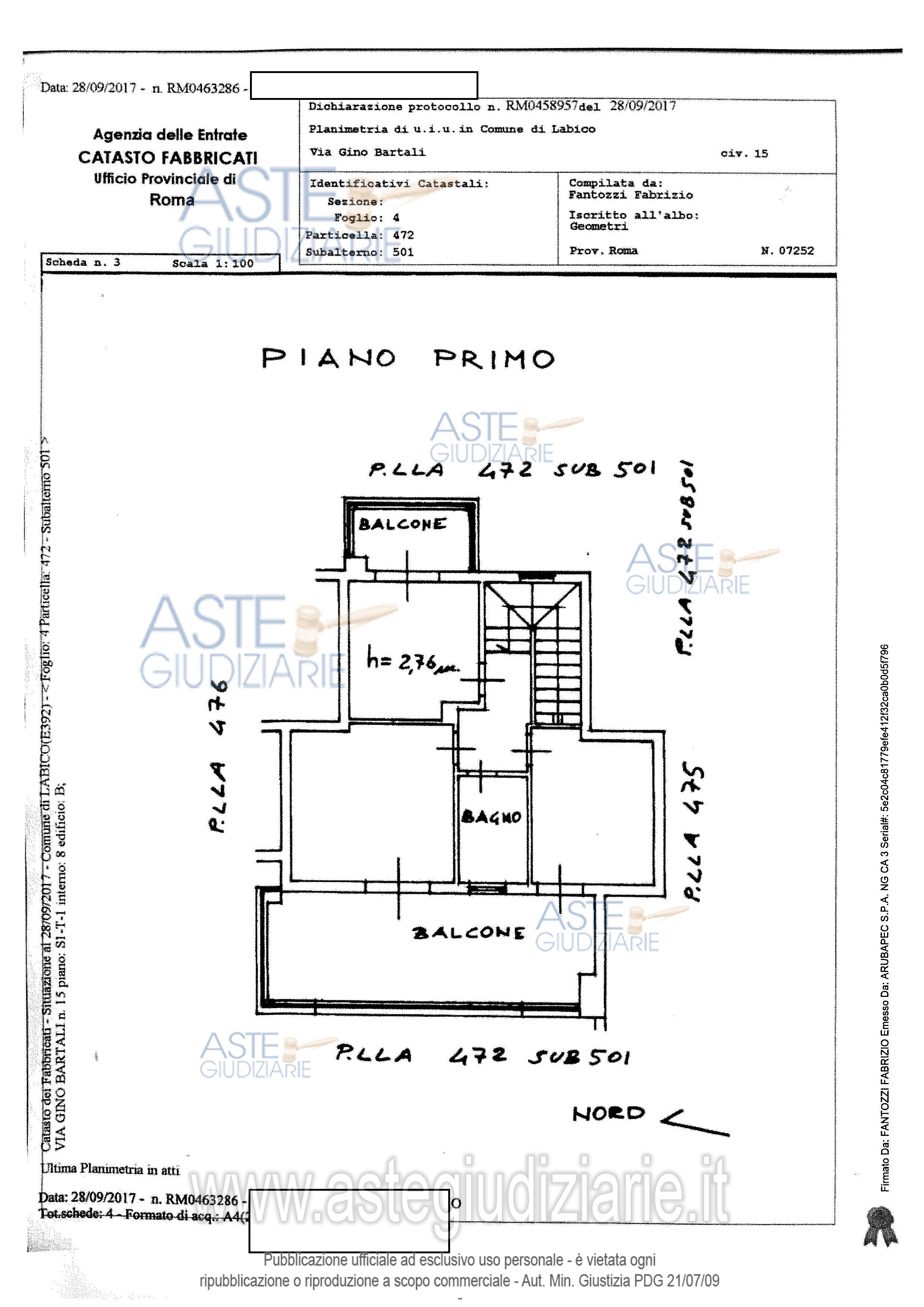 Planimetria del bene