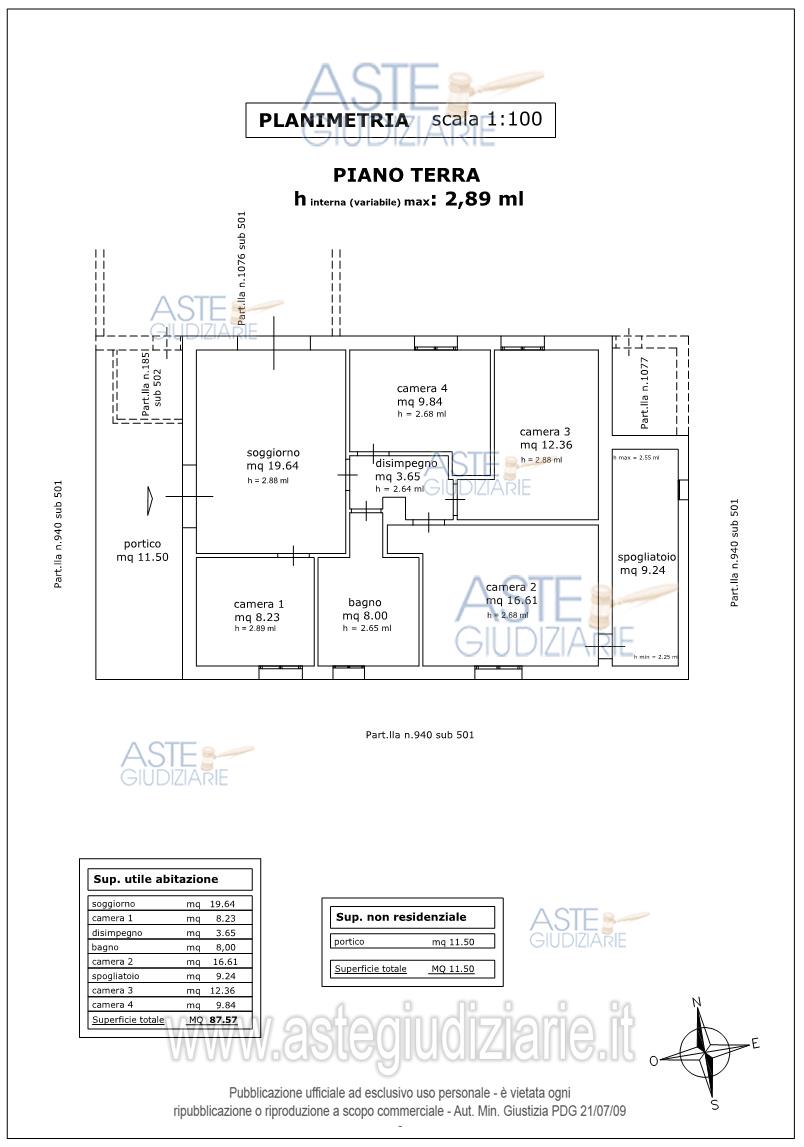 Planimetria del bene