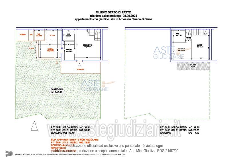 Planimetria del bene