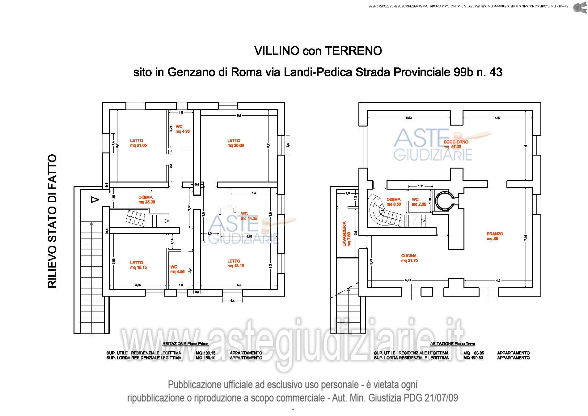 Planimetria del bene