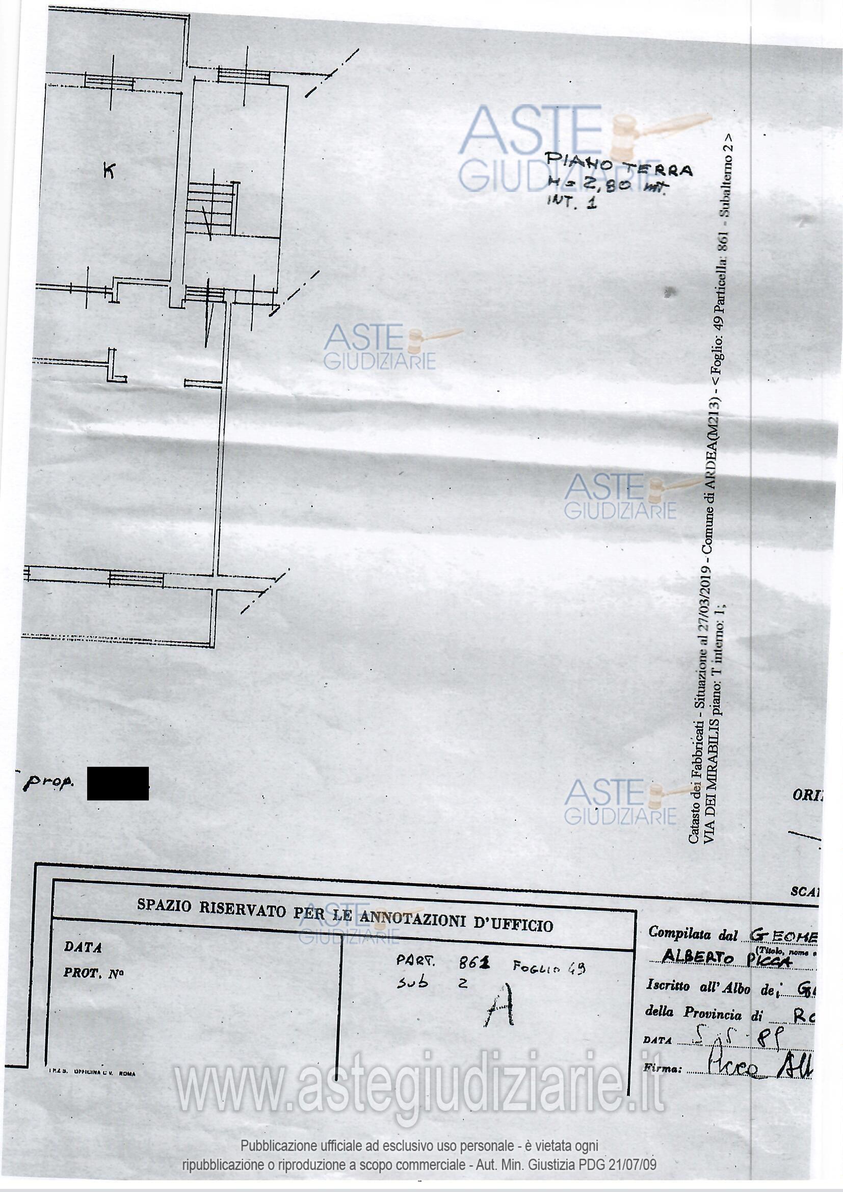 Planimetria del bene