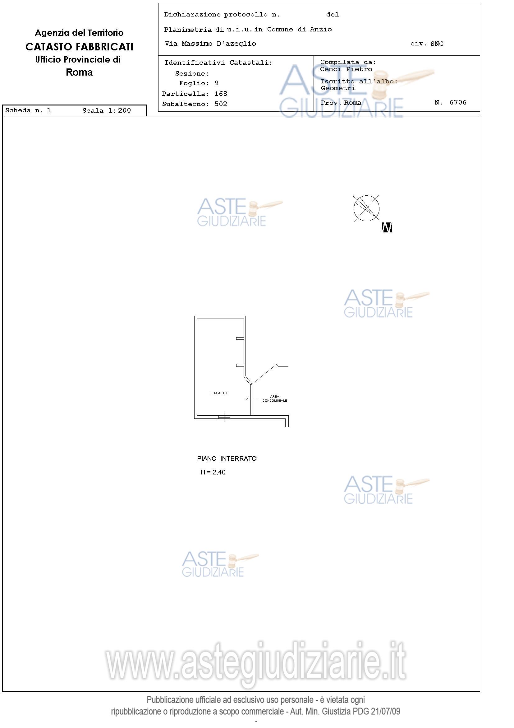 Planimetria del bene