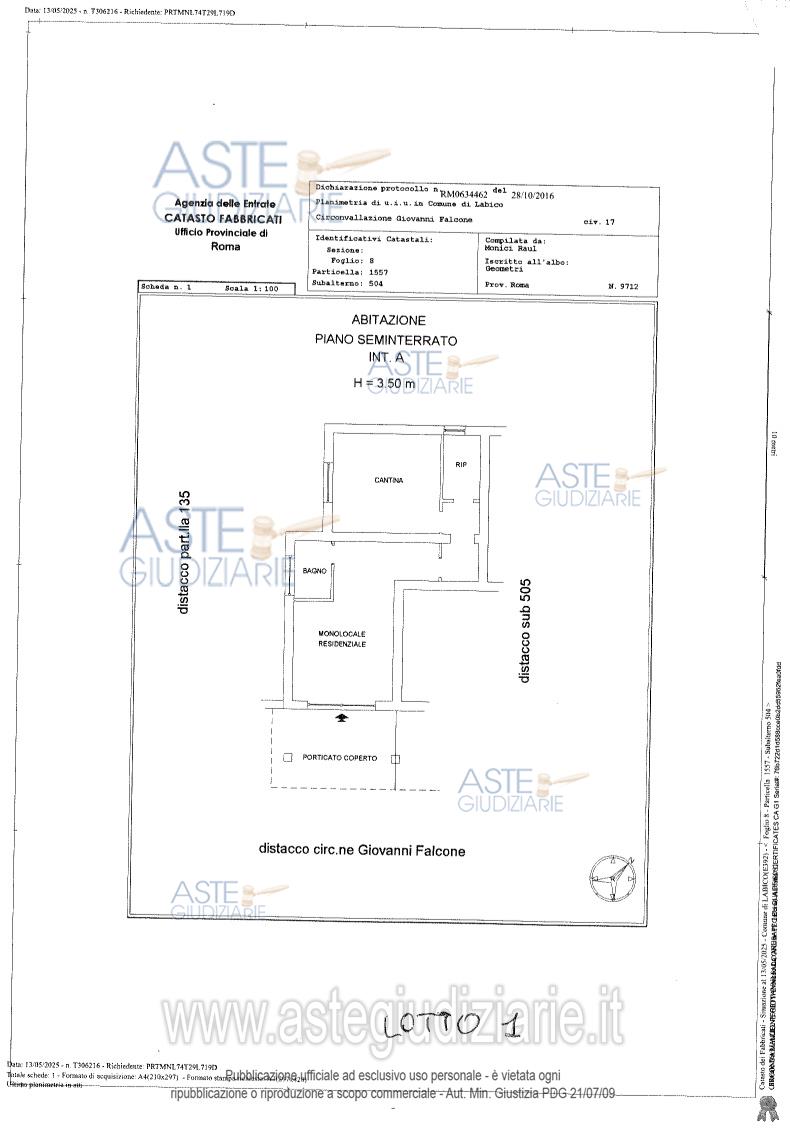 Planimetria del bene