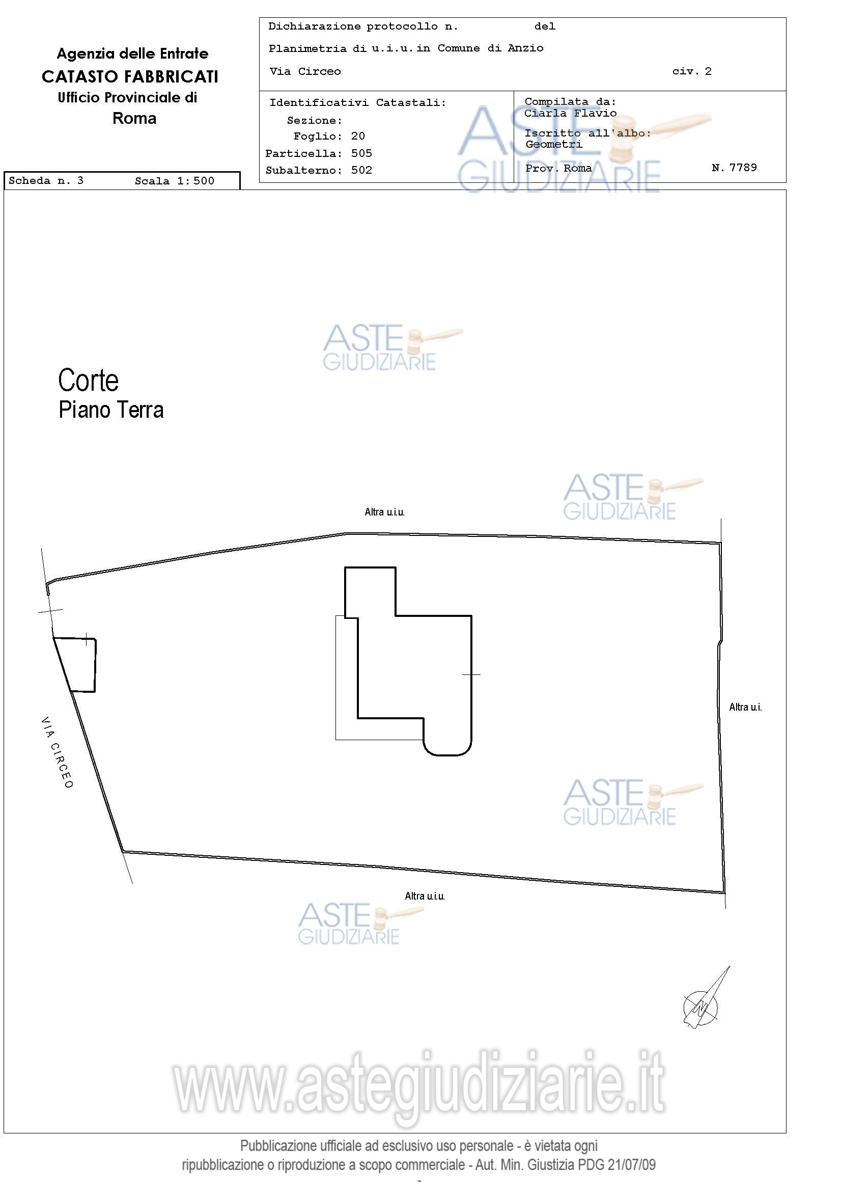 Planimetria del bene