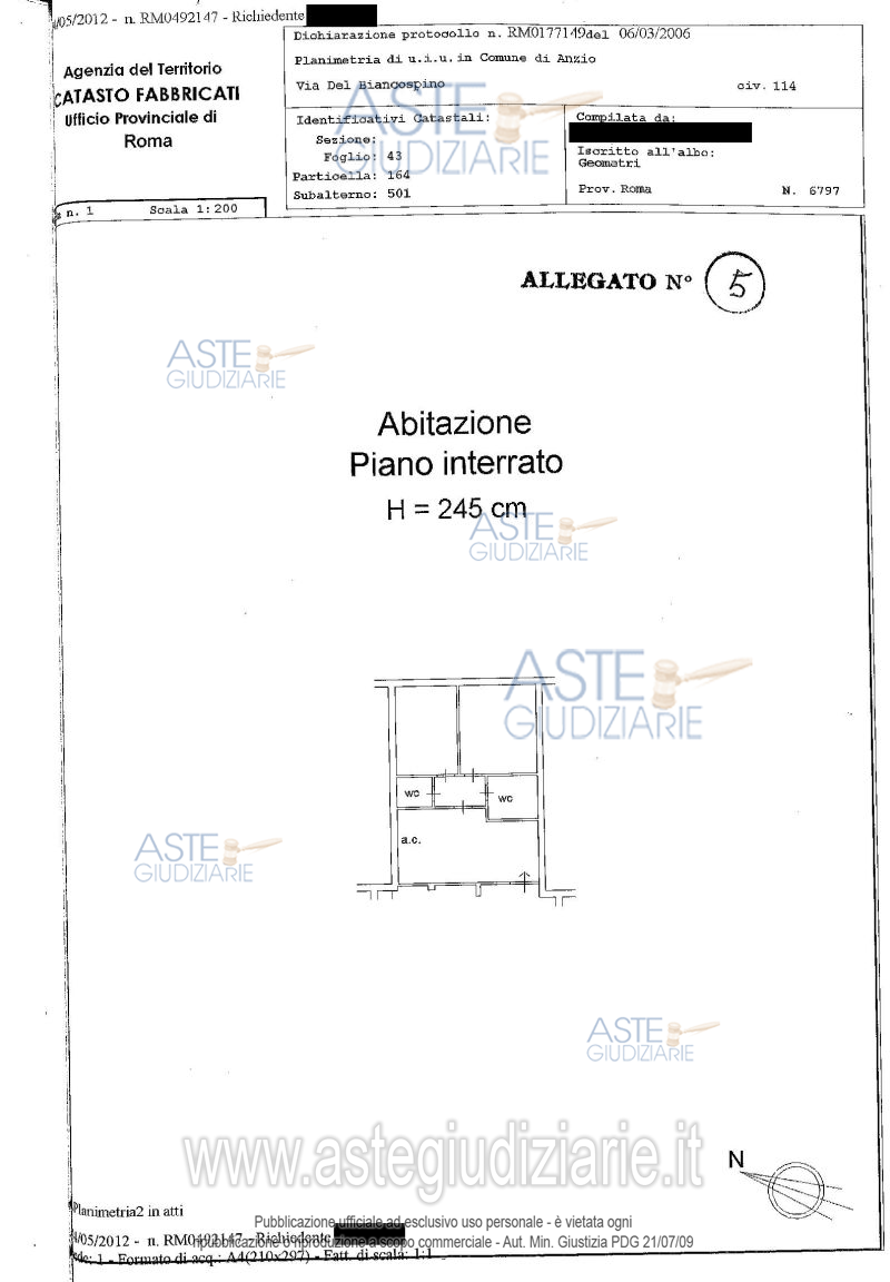 Planimetria del bene