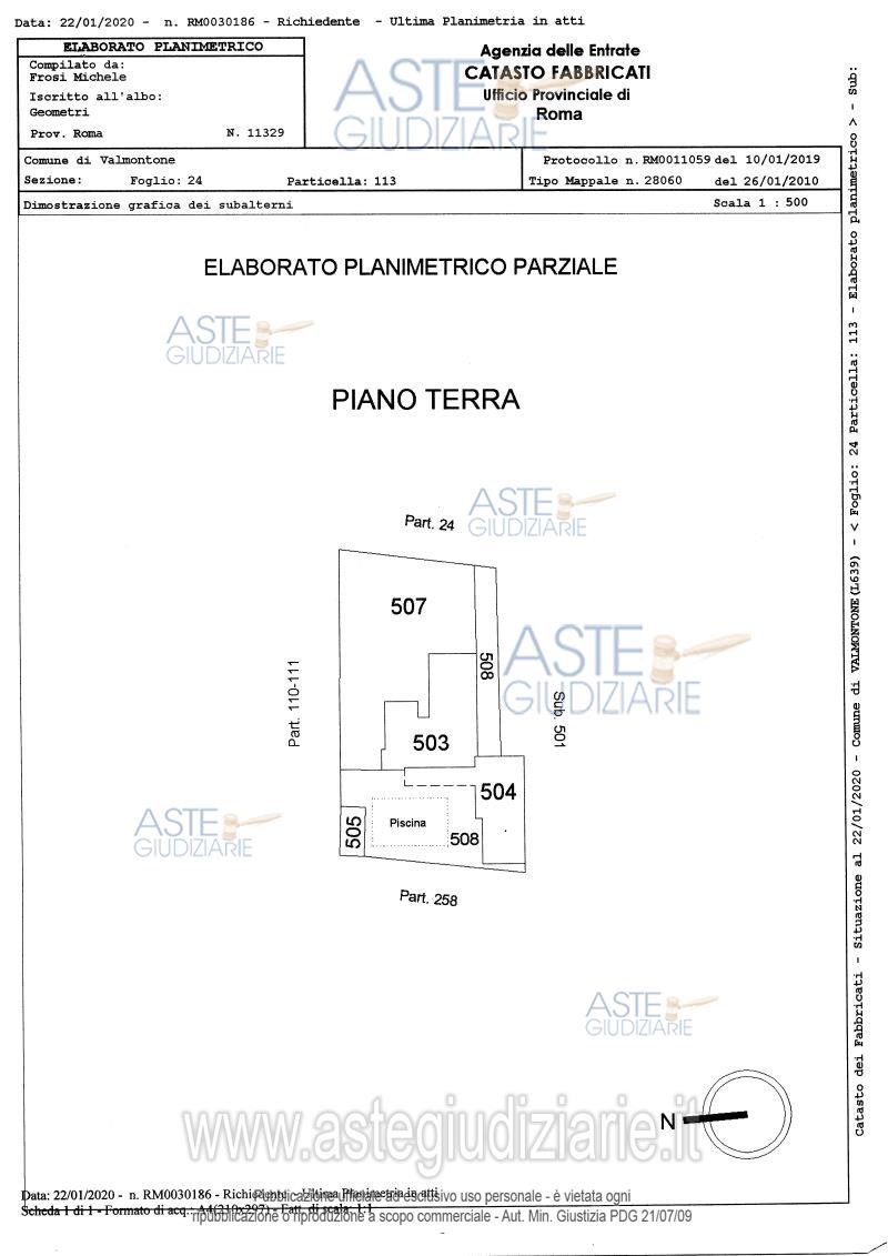 Planimetria del bene