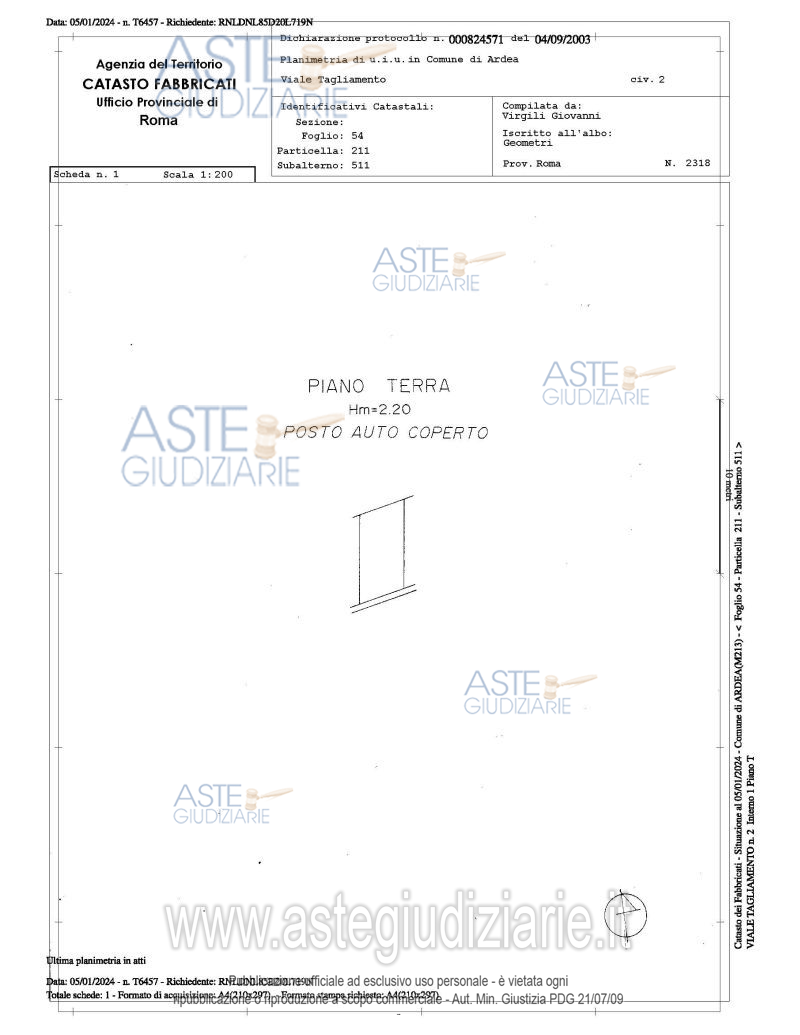 Planimetria del bene