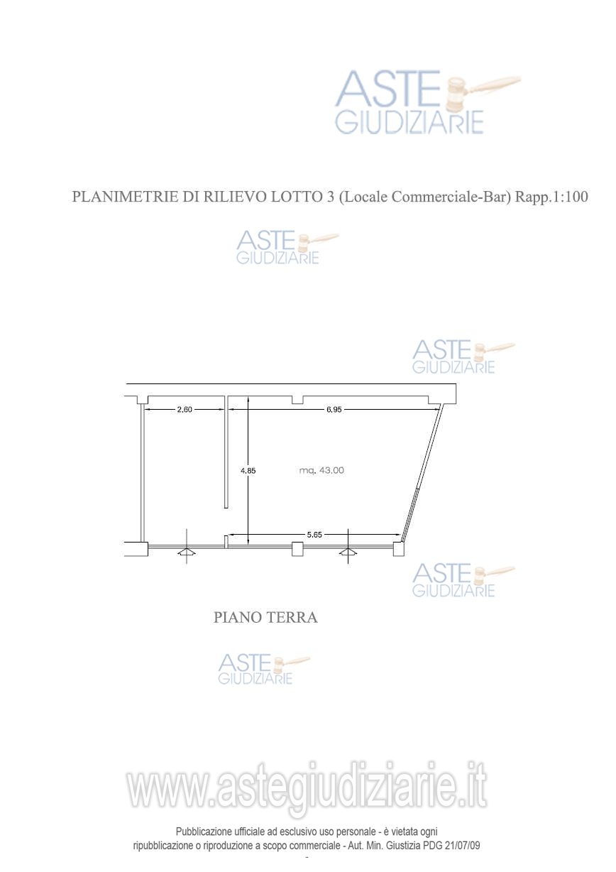 Planimetria del bene