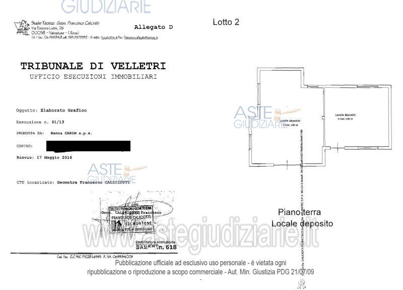 Planimetria del bene