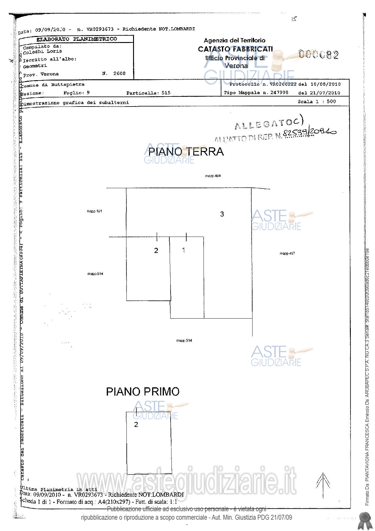 Planimetria del bene