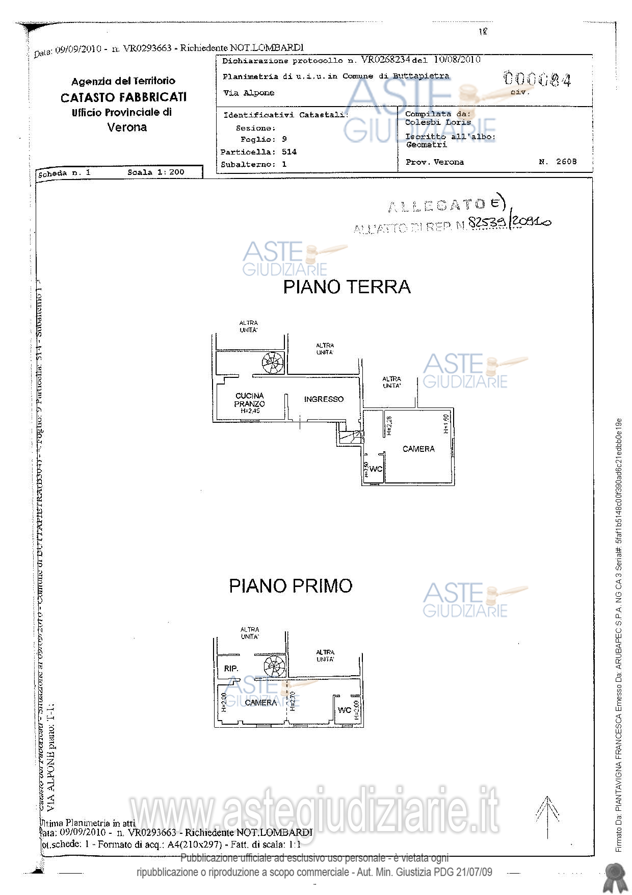Planimetria del bene