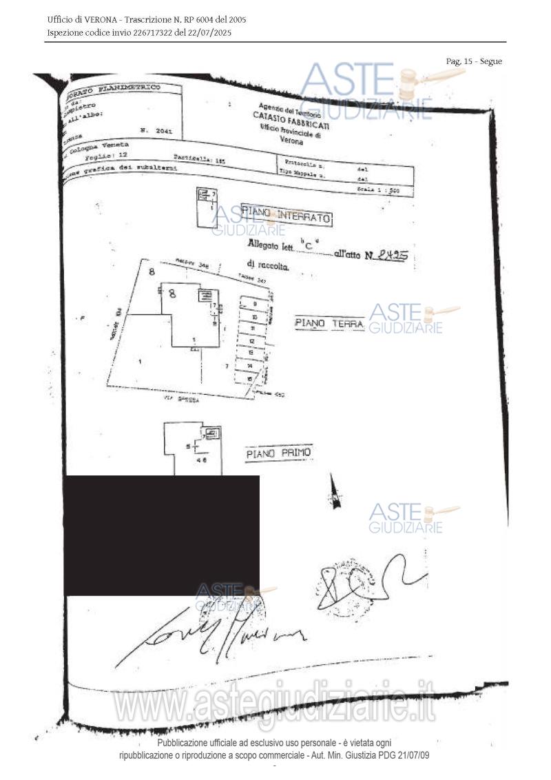 Planimetria del bene