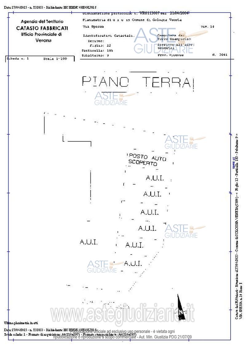 Planimetria del bene
