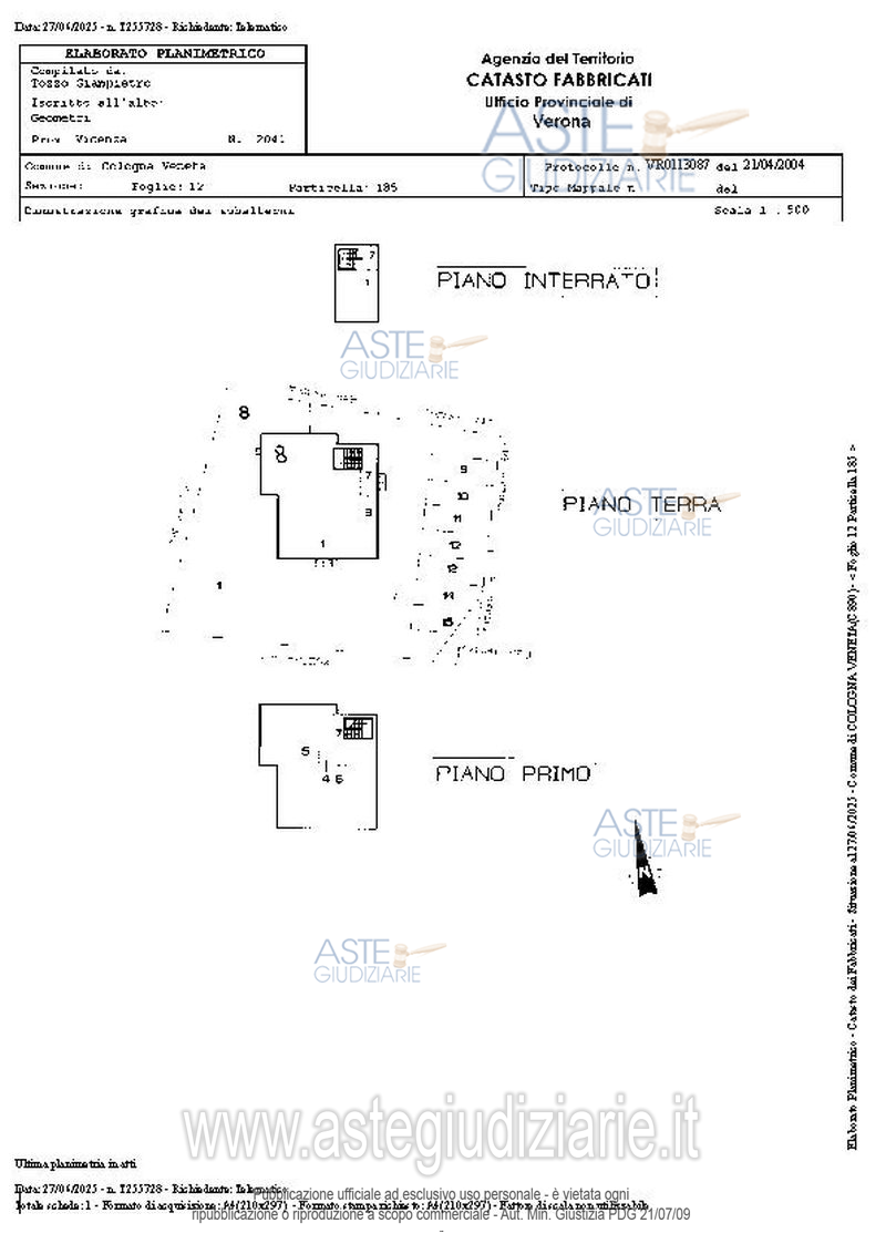 Planimetria del bene