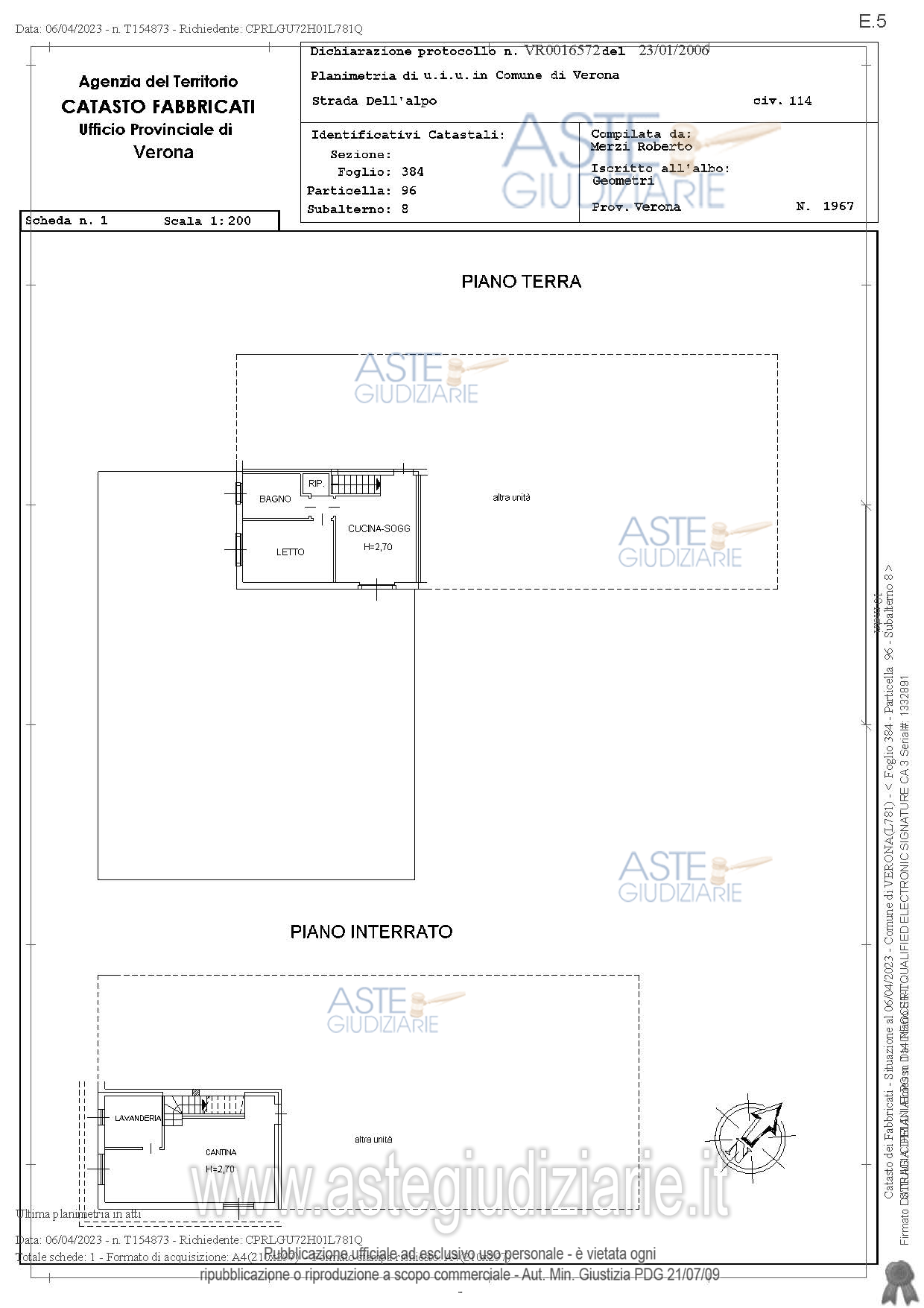 Planimetria del bene