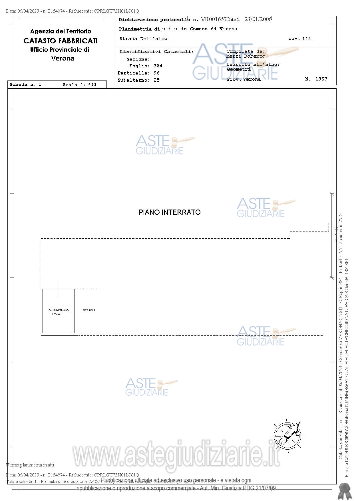 Planimetria del bene