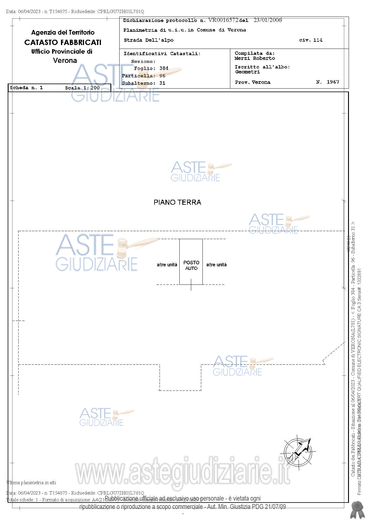 Planimetria del bene