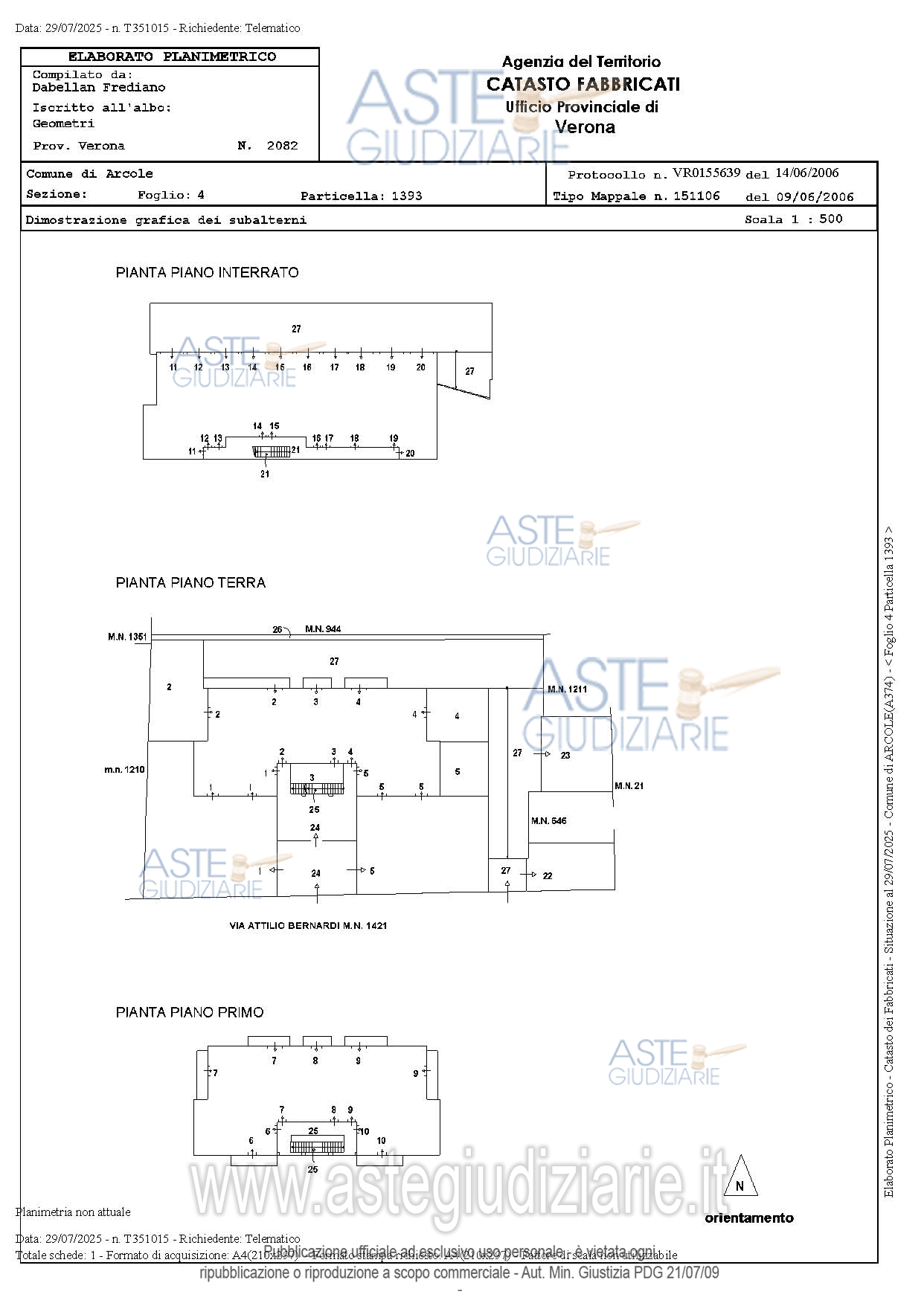 Planimetria del bene