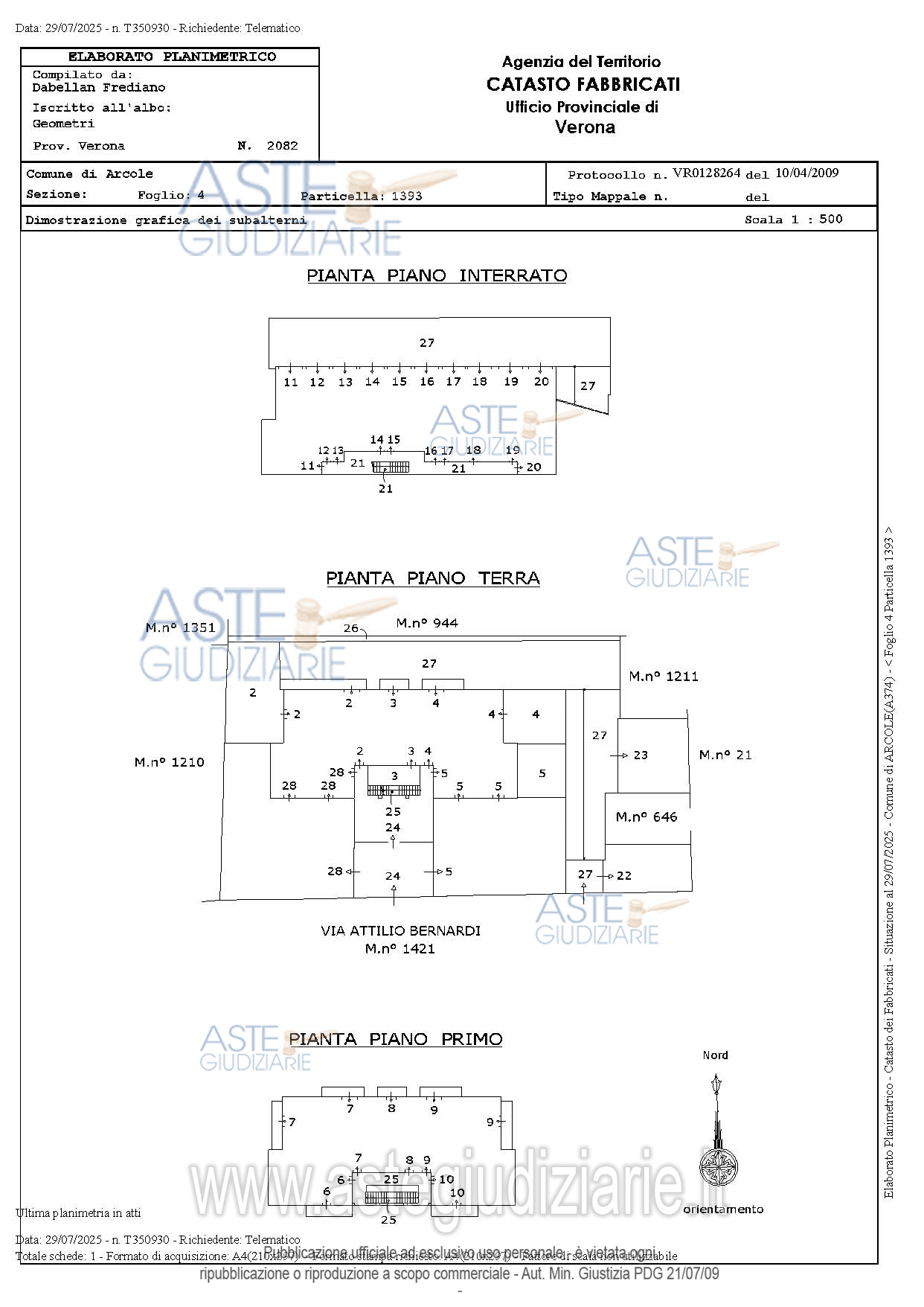 Planimetria del bene