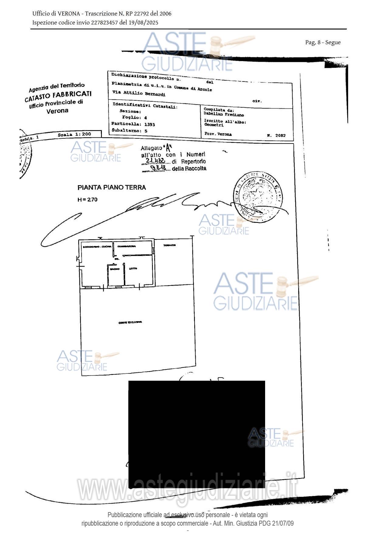 Planimetria del bene