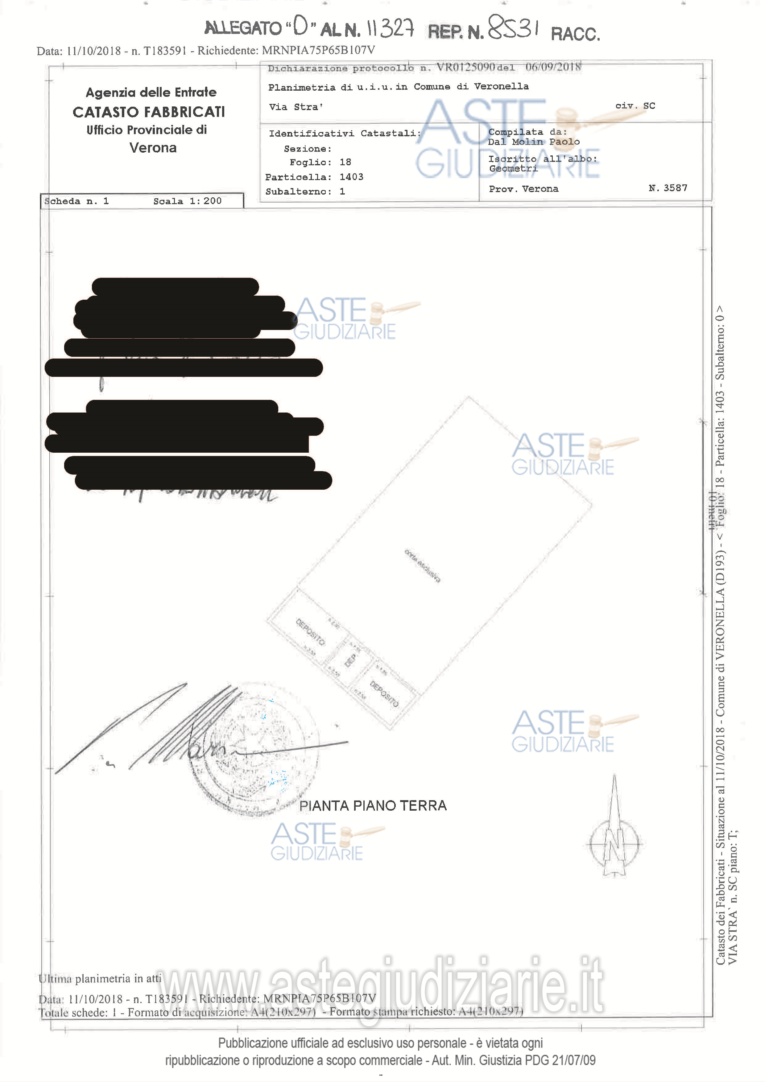 Planimetria del bene