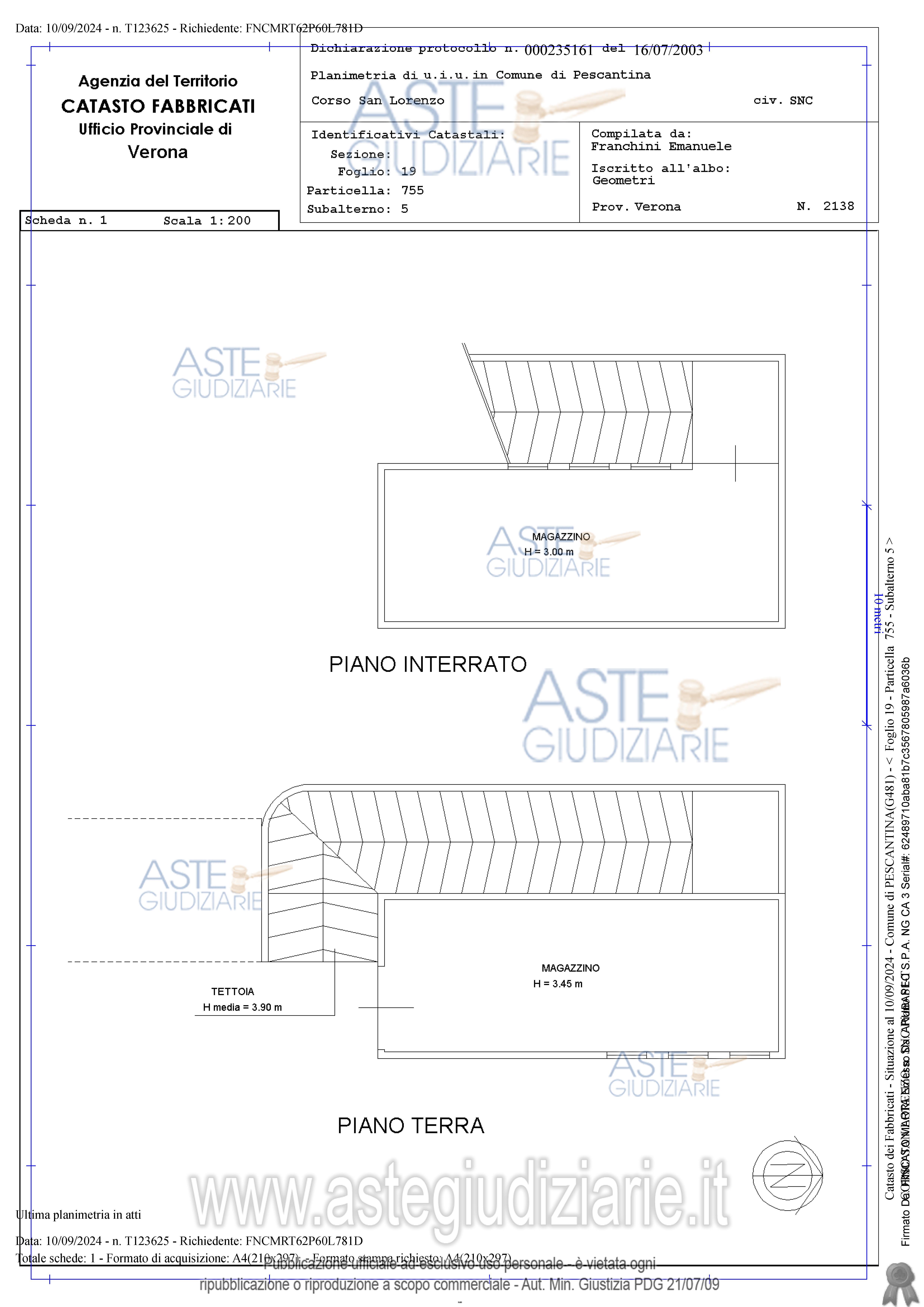 Planimetria del bene