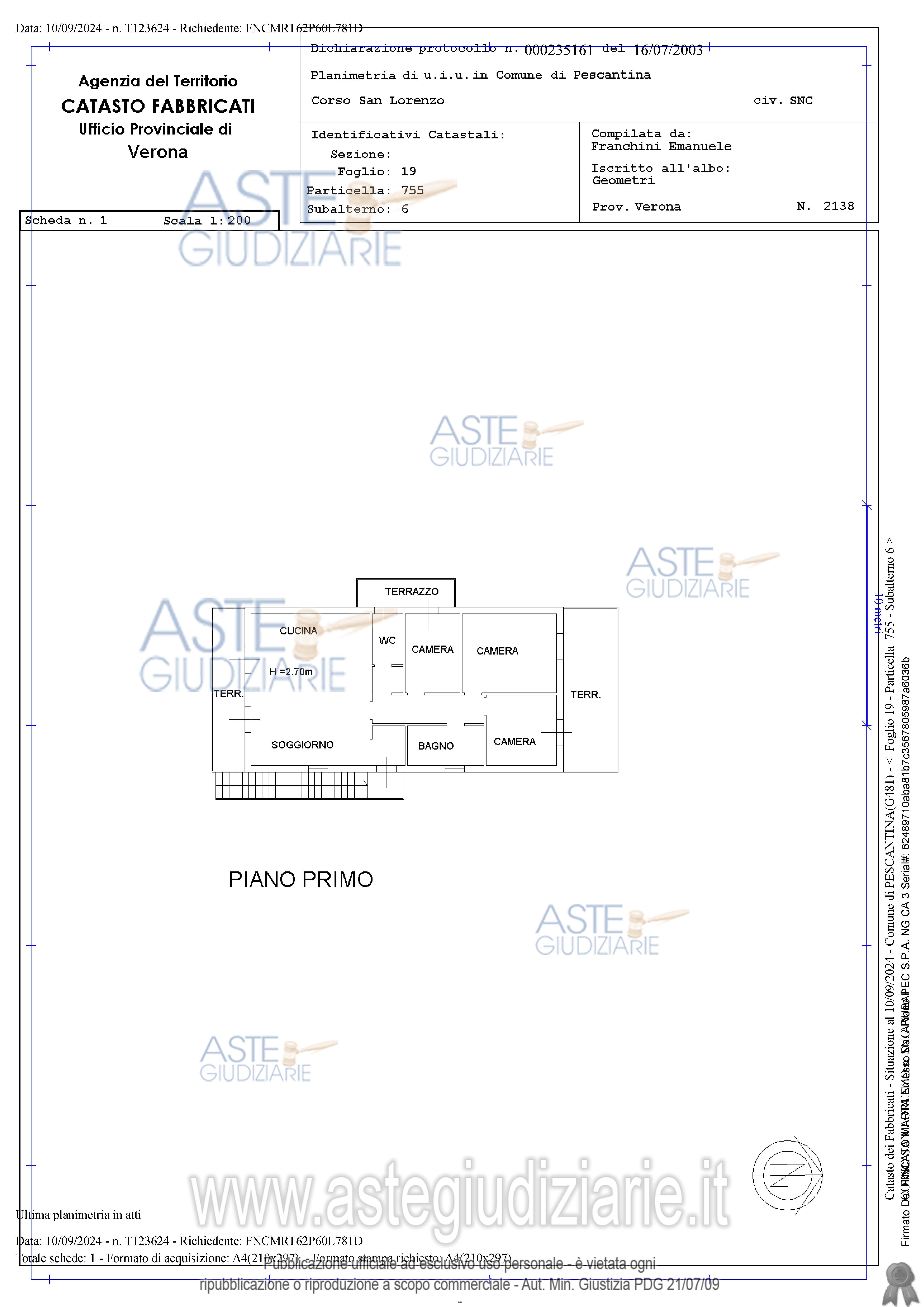 Planimetria del bene