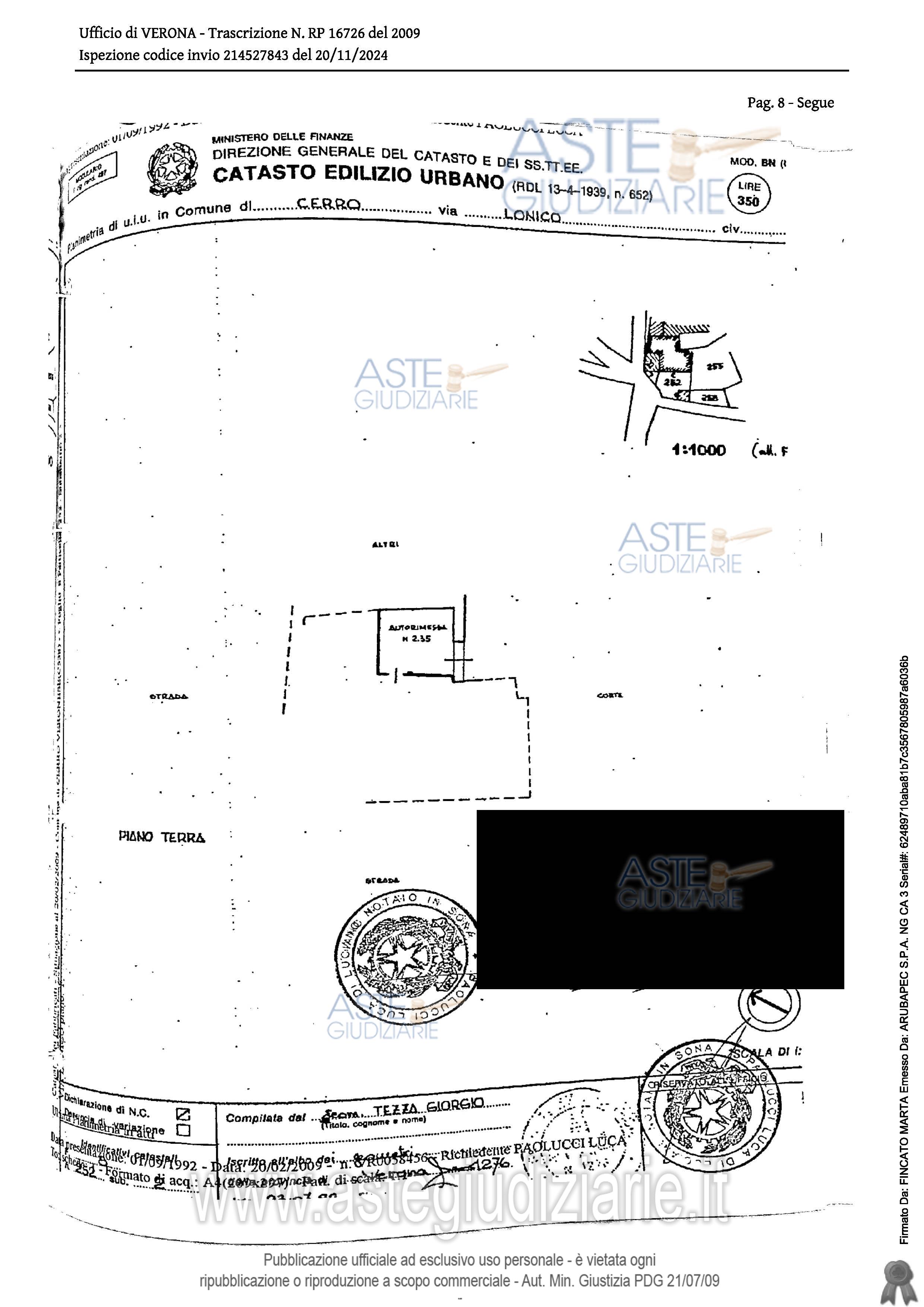 Planimetria del bene