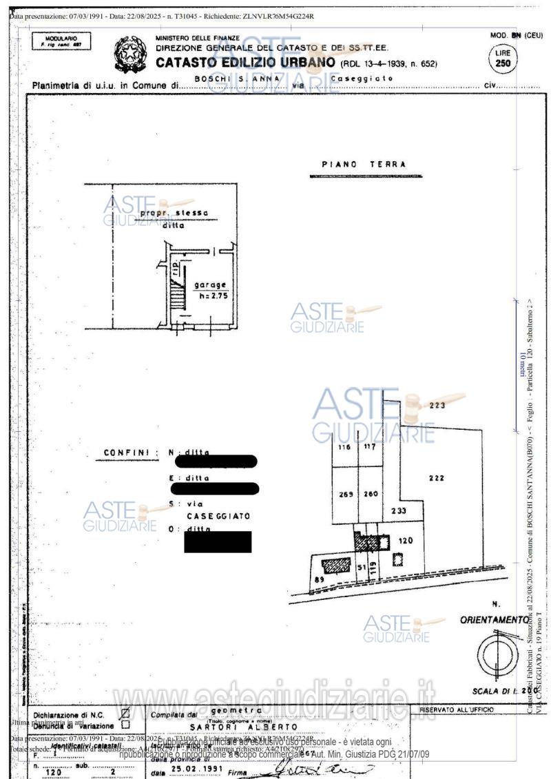 Planimetria del bene