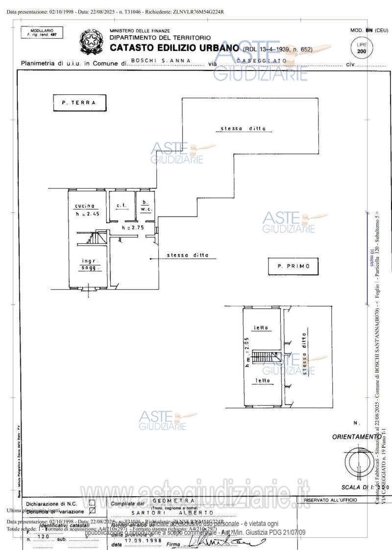 Planimetria del bene