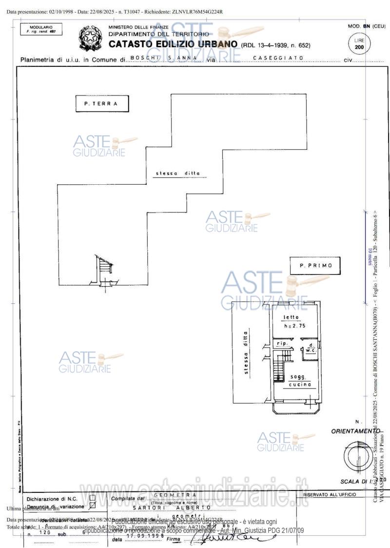 Planimetria del bene