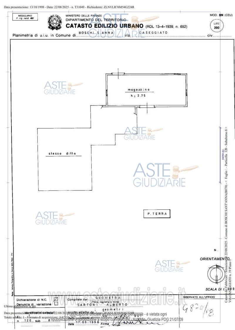 Planimetria del bene