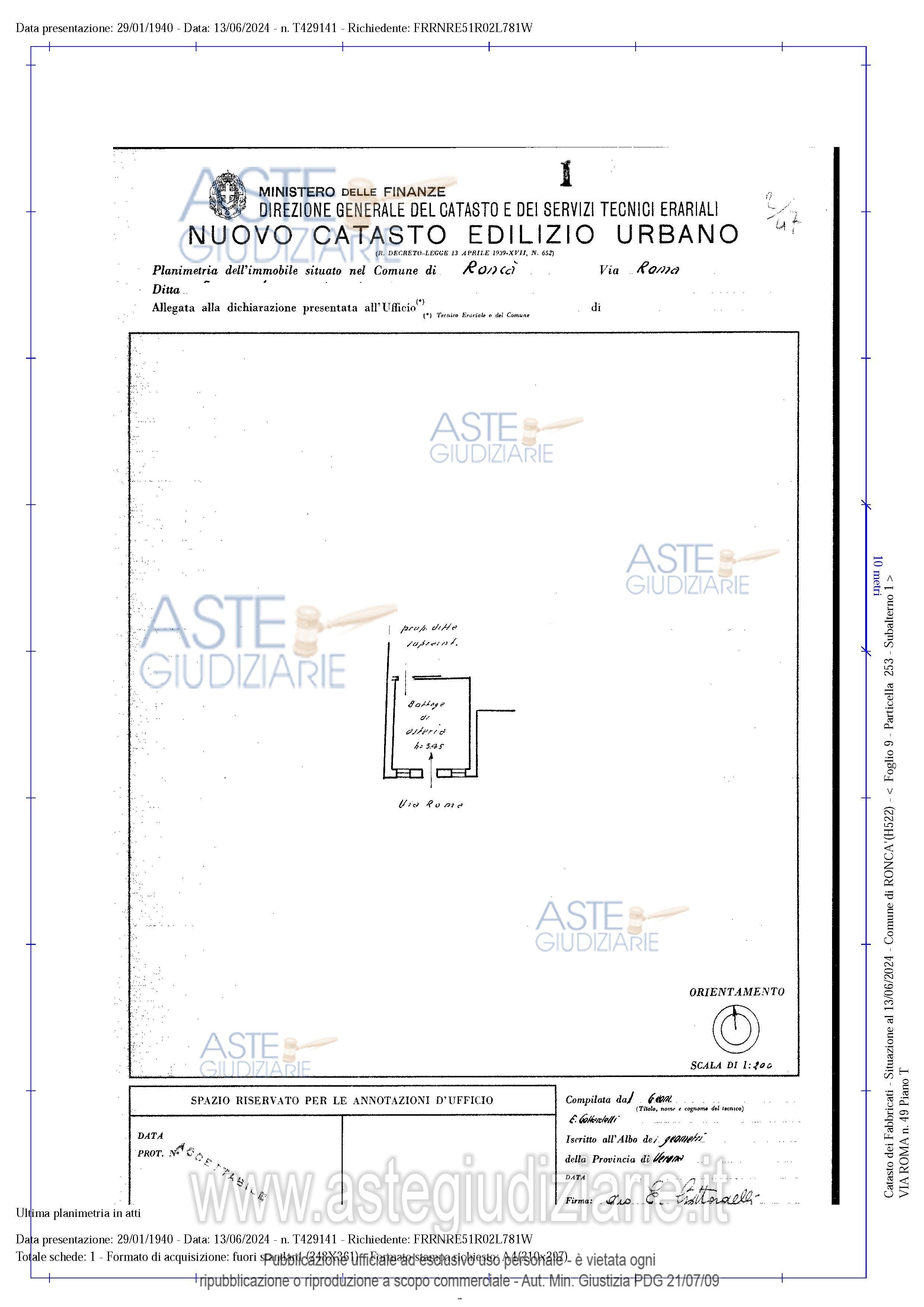 Planimetria del bene