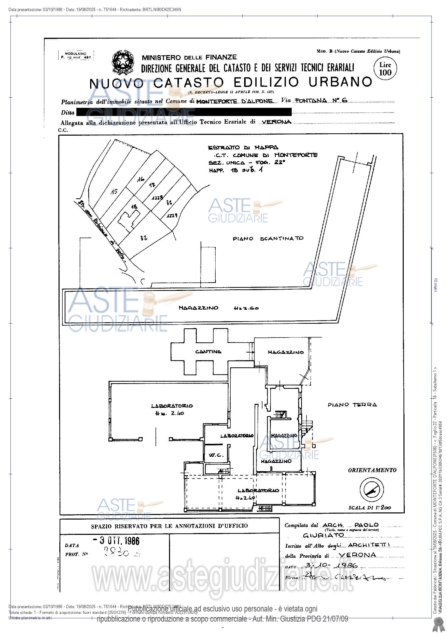 Planimetria del bene
