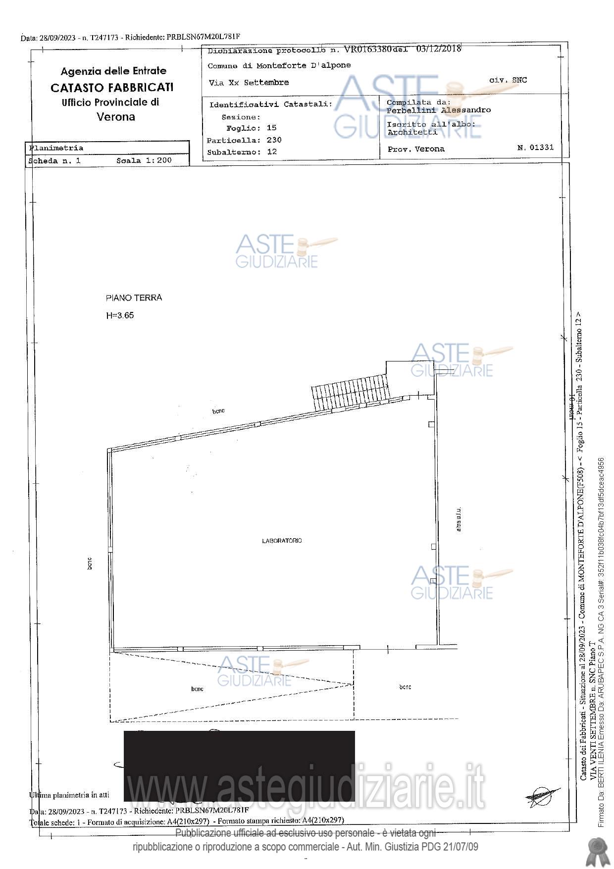 Planimetria del bene