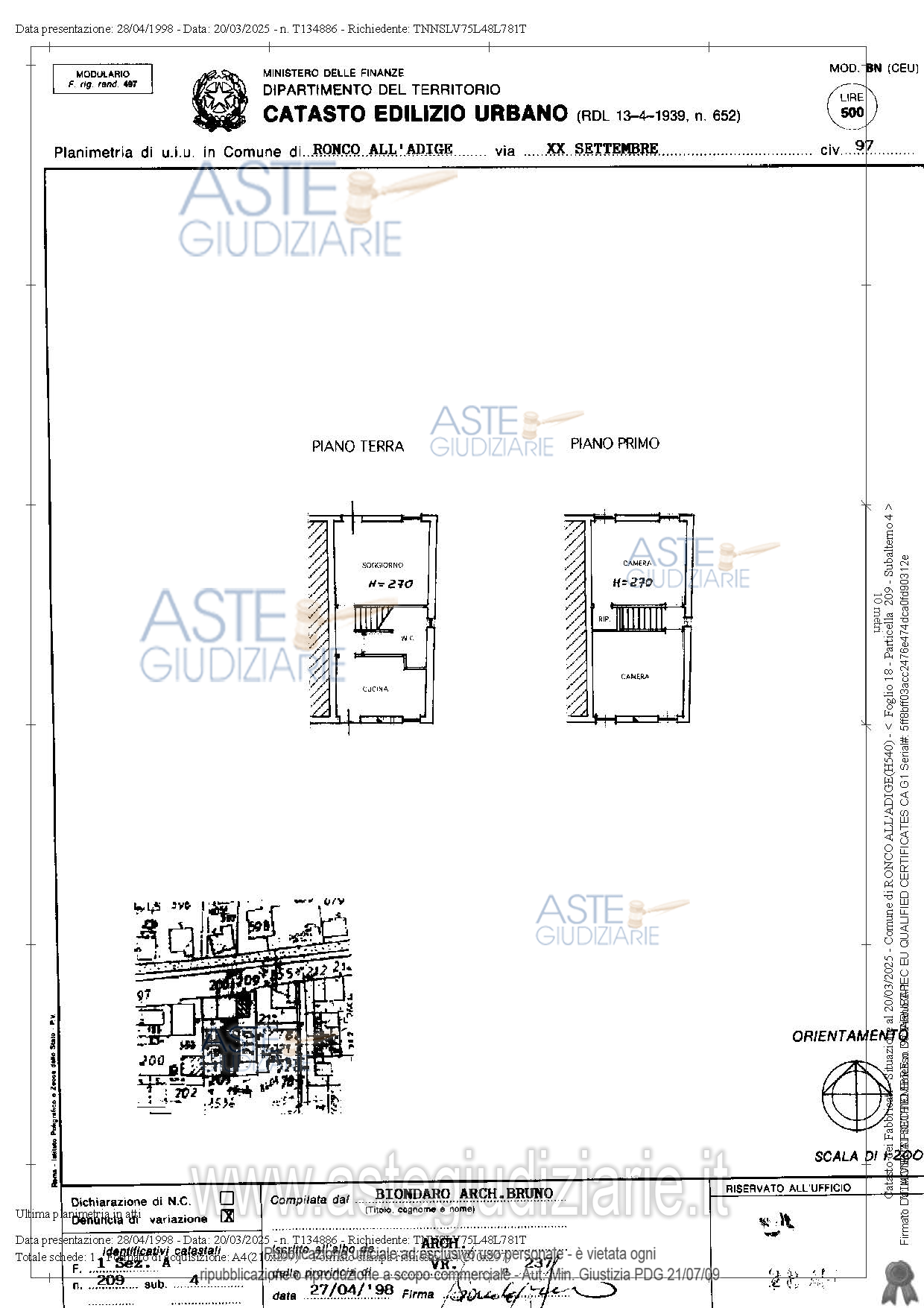 Planimetria del bene