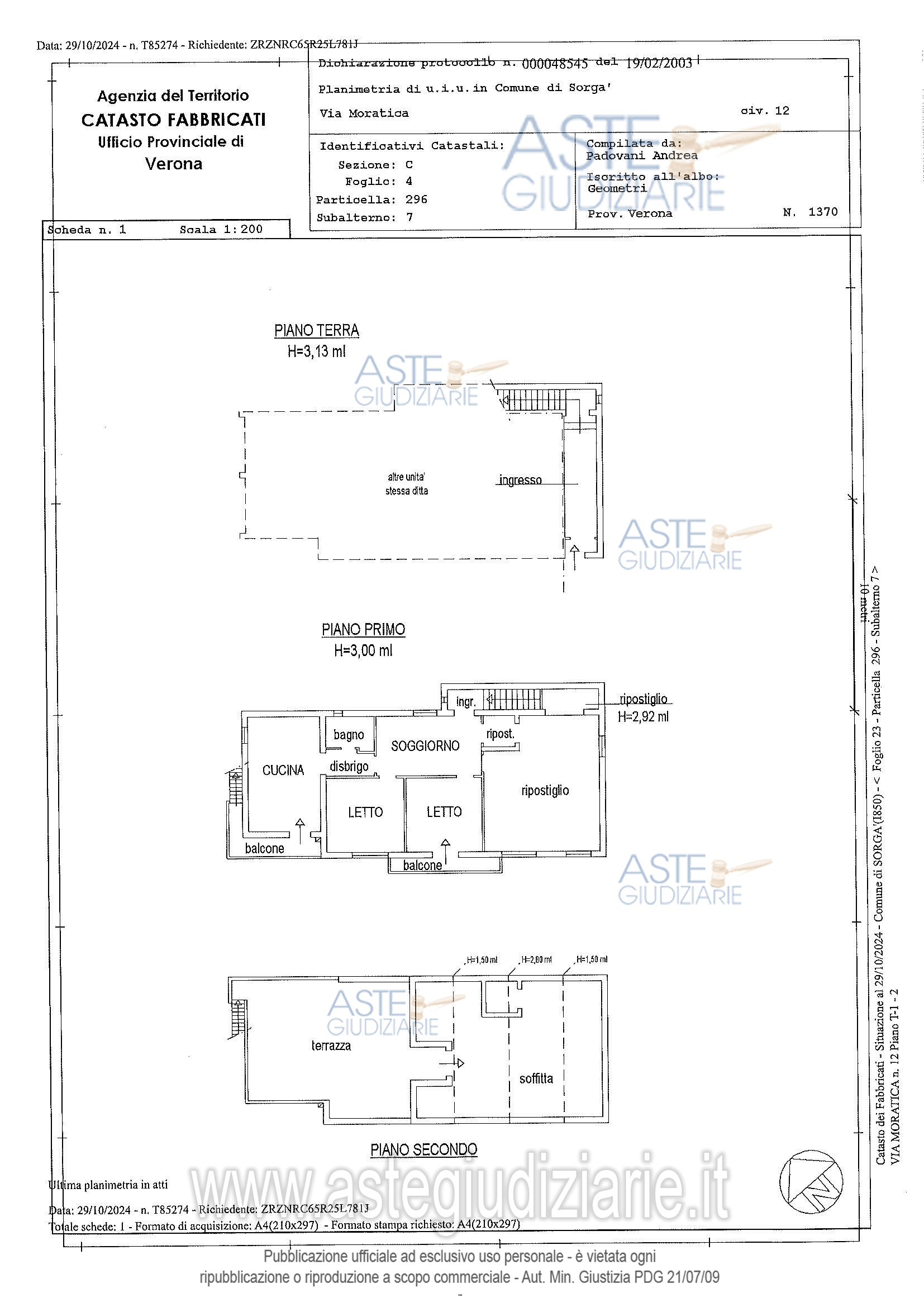 Planimetria del bene