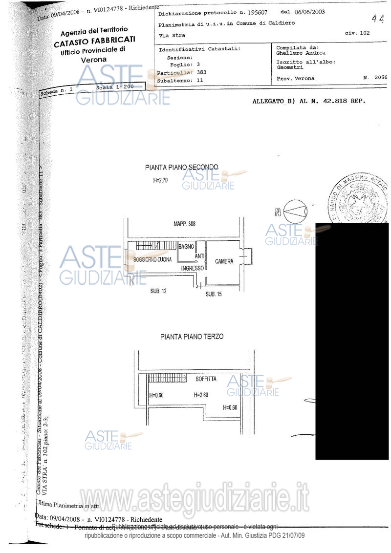 Planimetria del bene