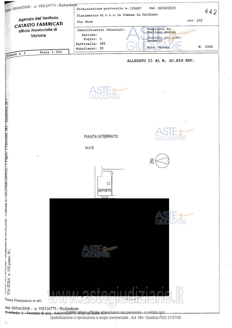 Planimetria del bene