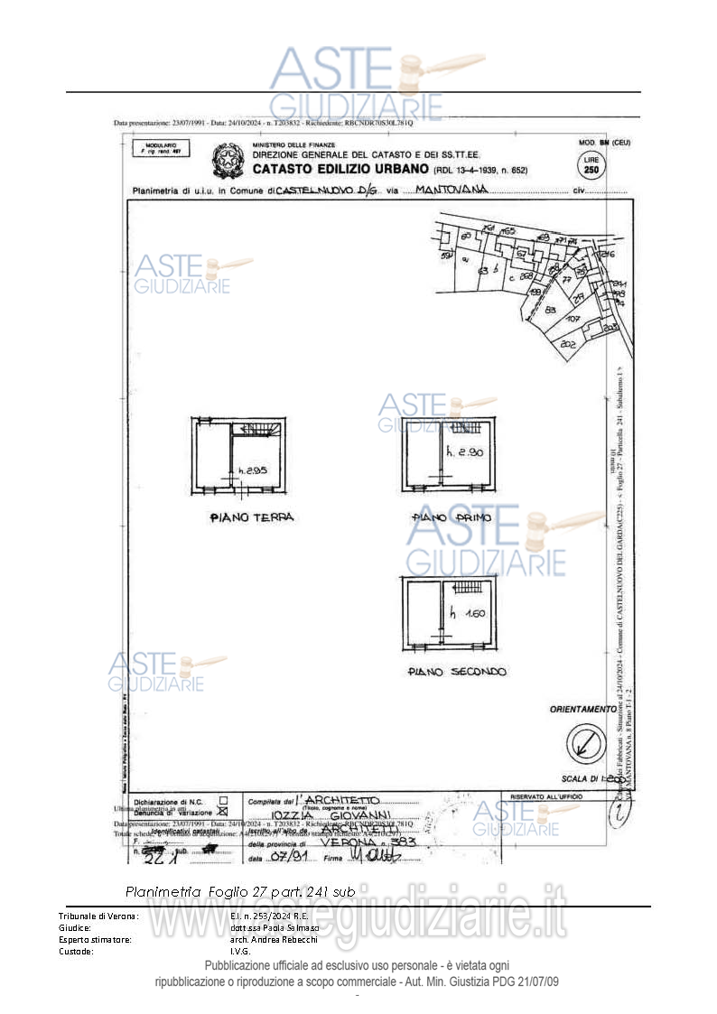 Planimetria del bene