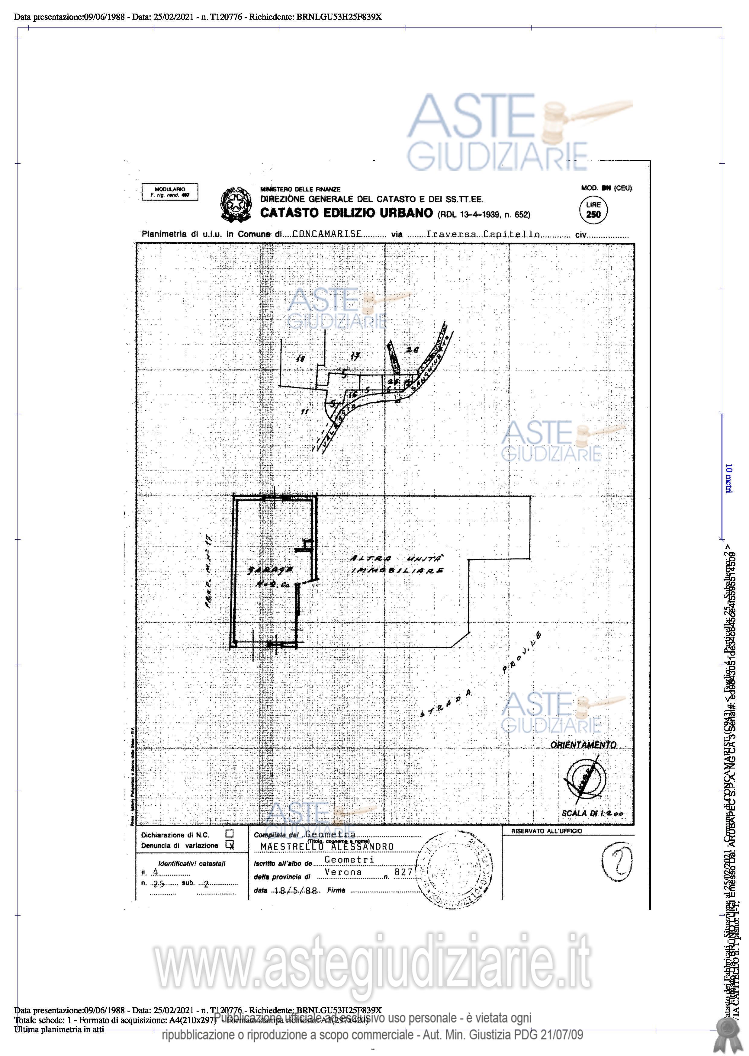 Planimetria del bene