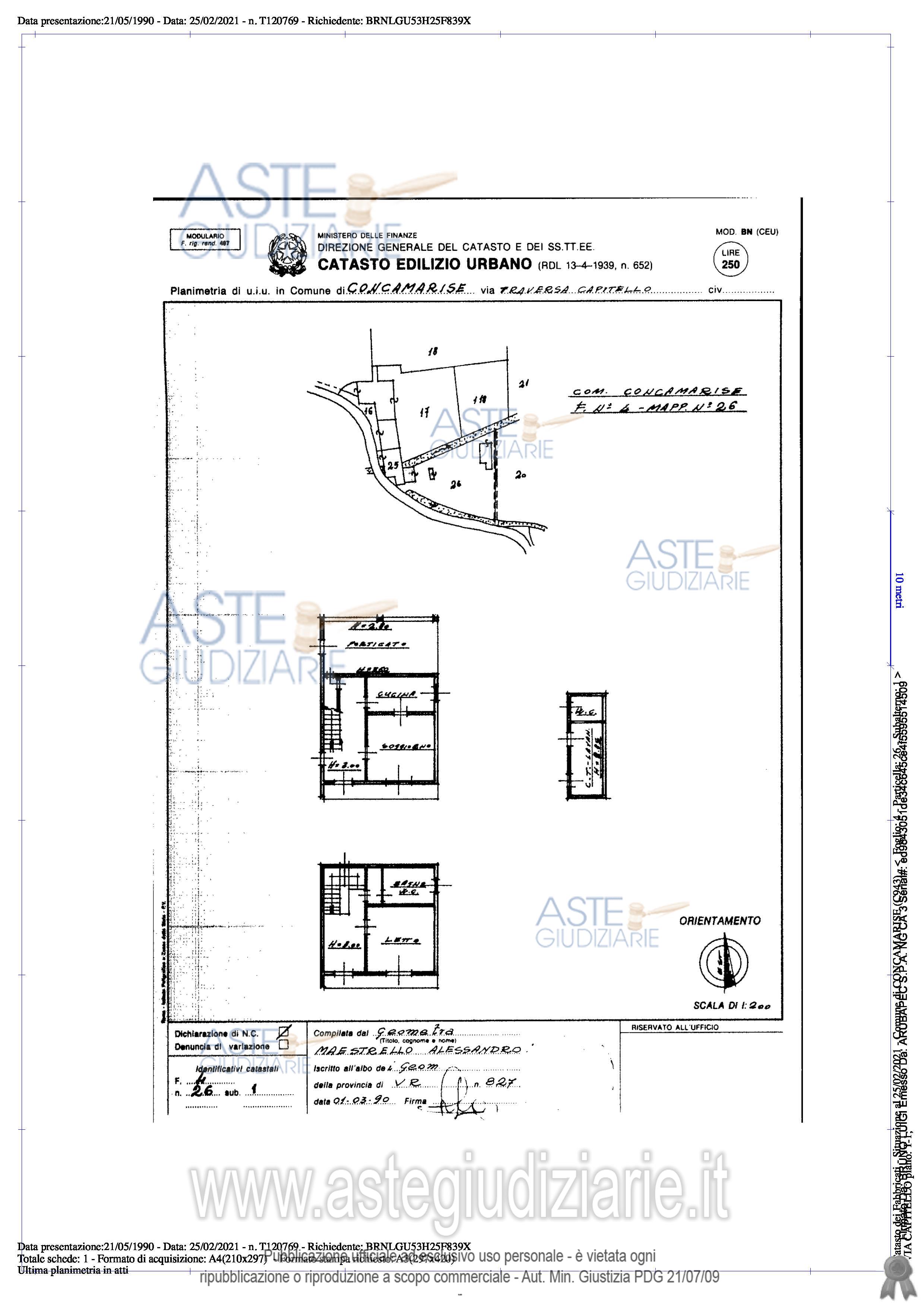 Planimetria del bene