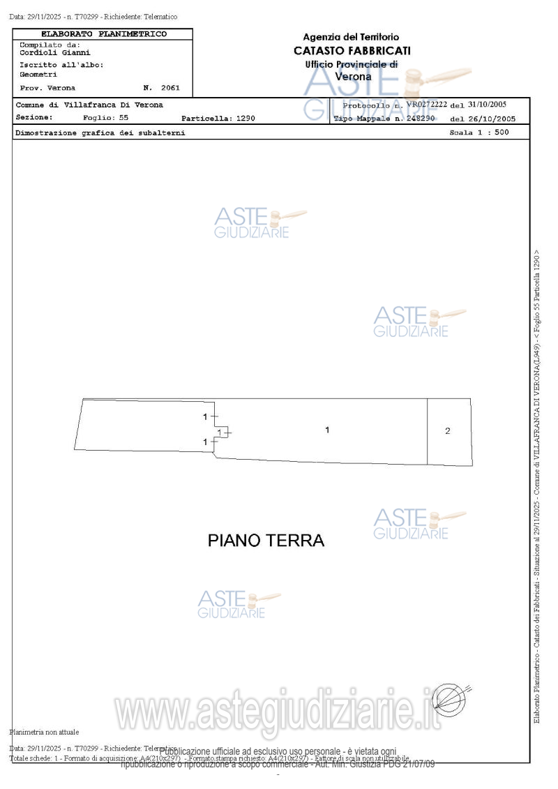 Planimetria del bene