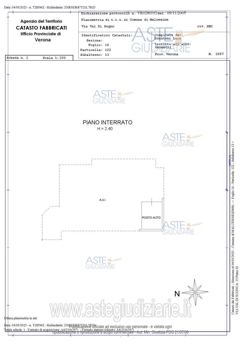 Planimetria del bene