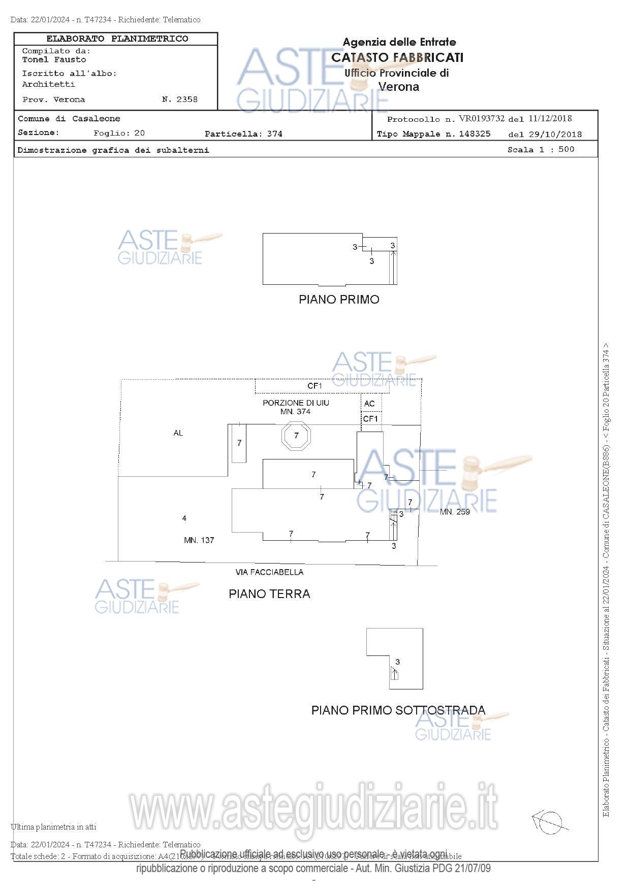 Planimetria del bene