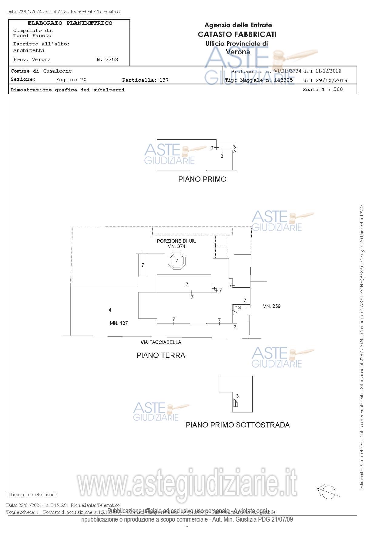 Planimetria del bene