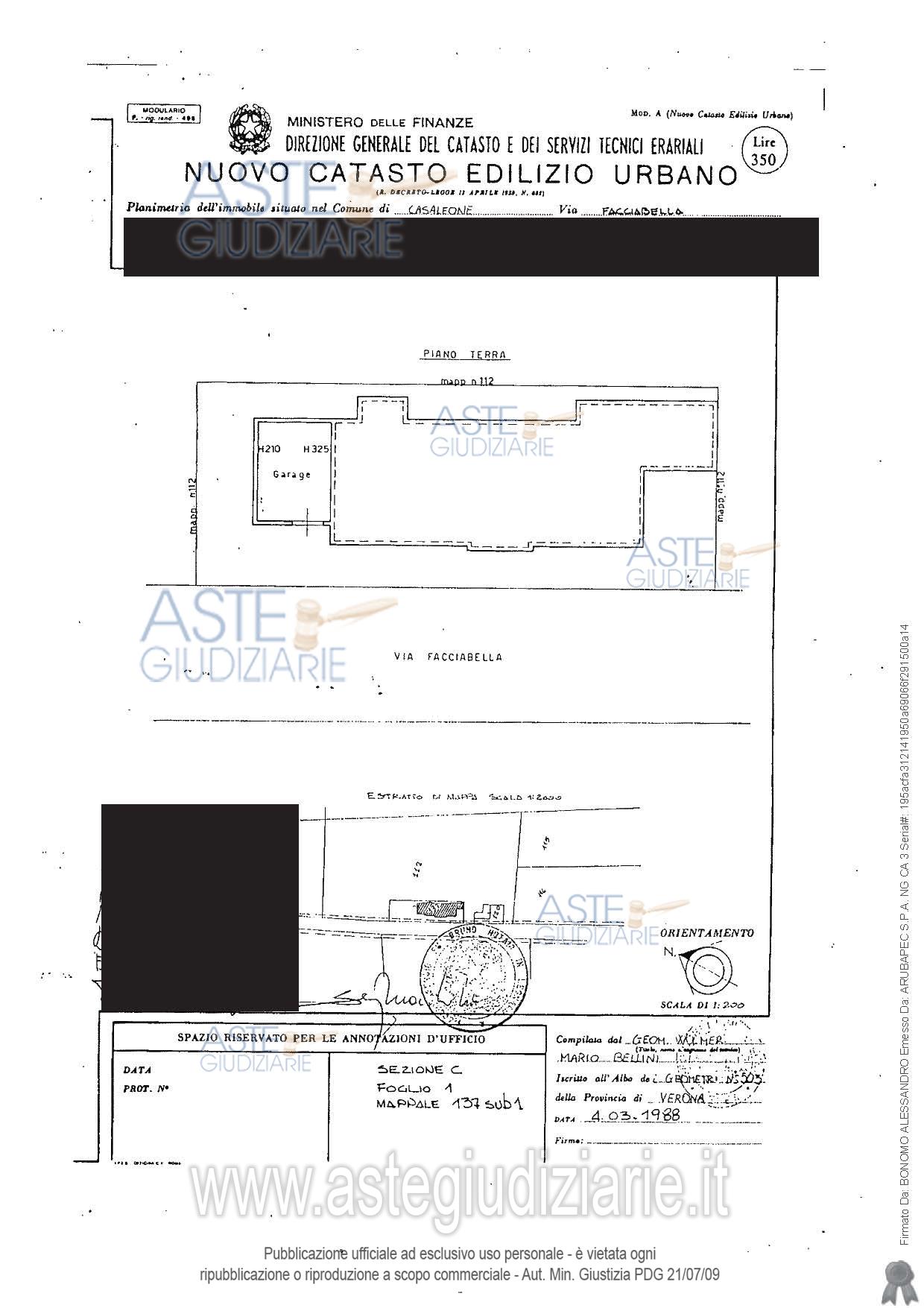 Planimetria del bene